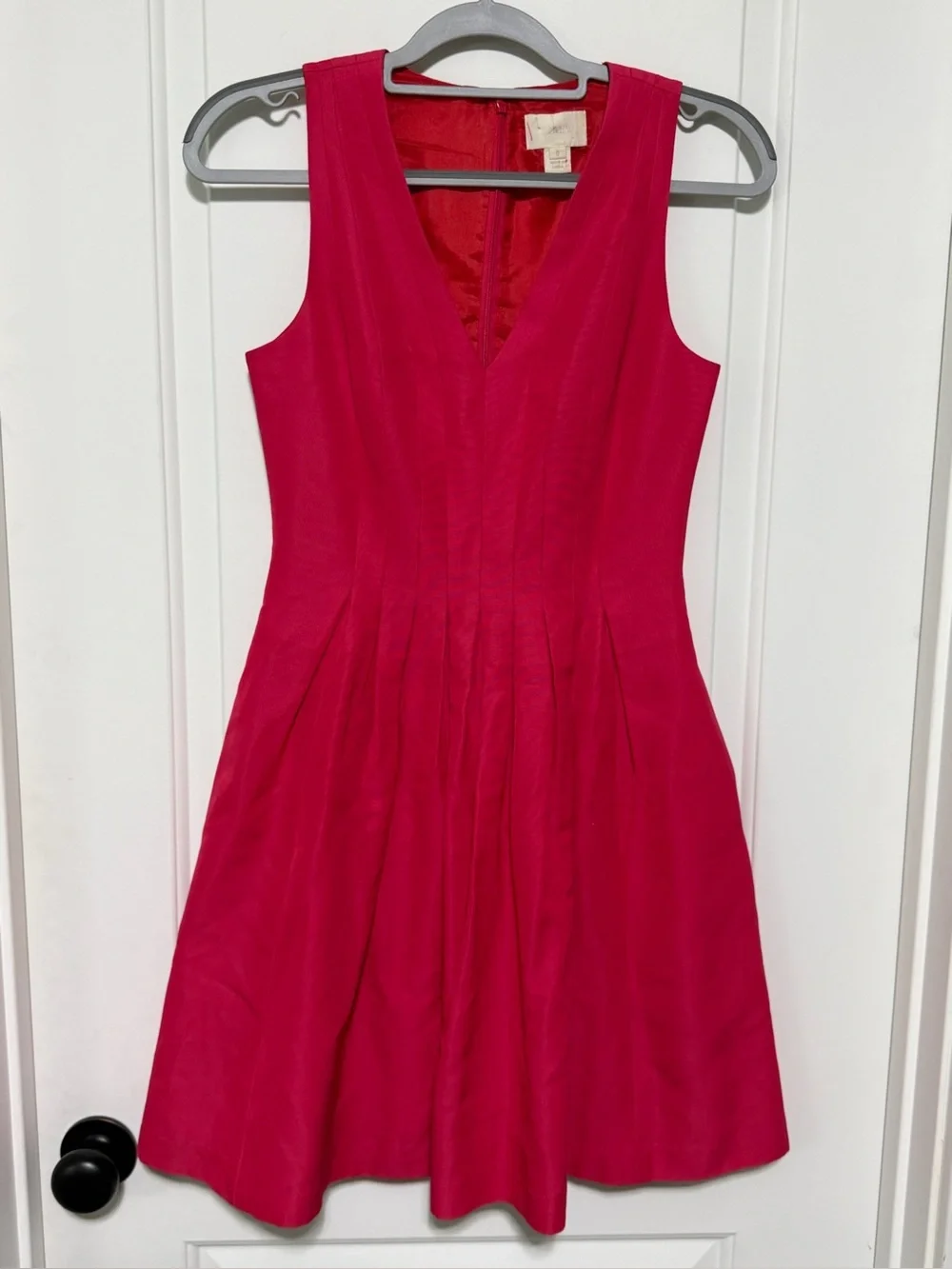 J.Crew Kami Dress in Classic Faille Pink V-Neck Fit & Flare With Pockets!